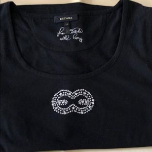 Escada with love Sz 34 Black studded Tank top